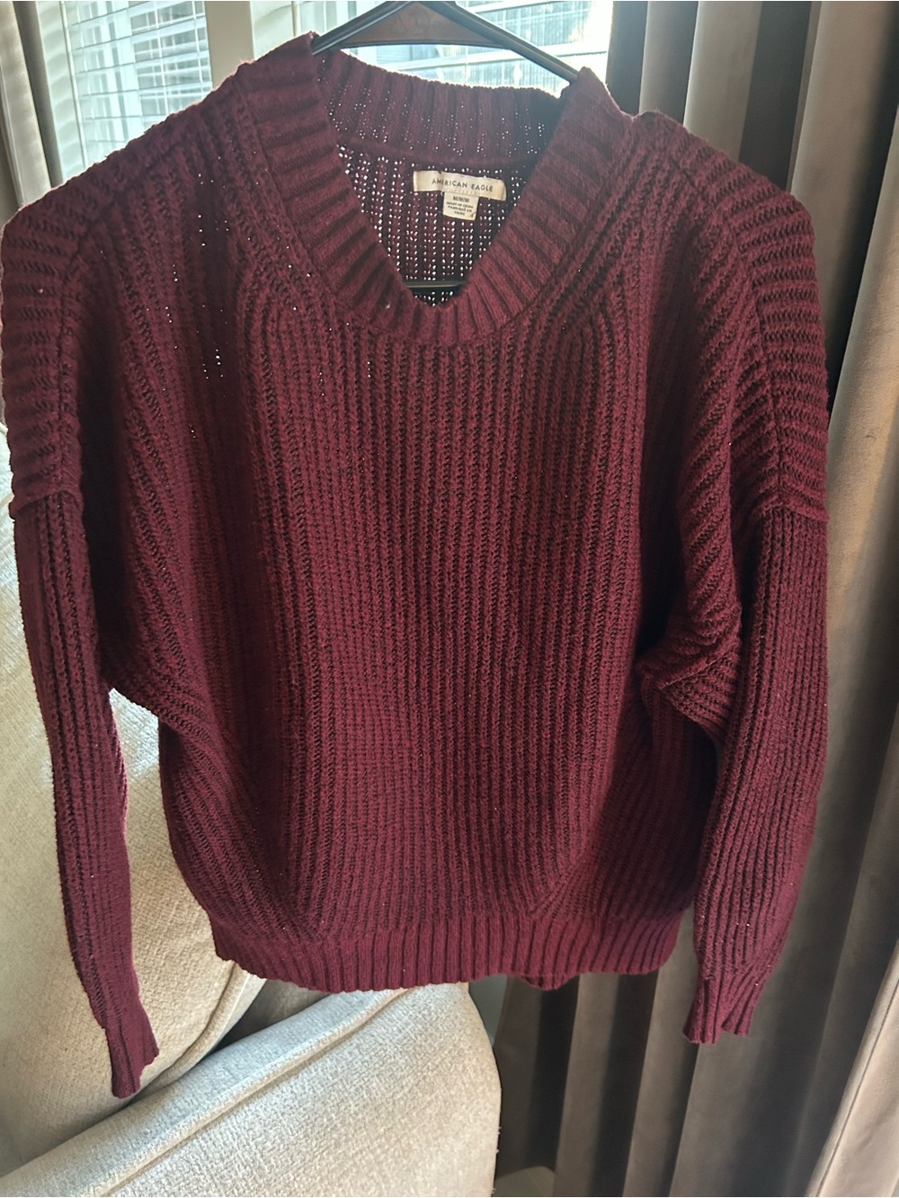 American Eagle Outfitters Men’s Crewneck Sweater - Burgundy
